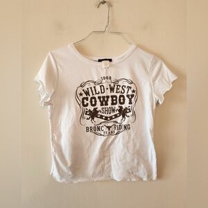 Ruby and lace white crop top western cowboy shirt size medium